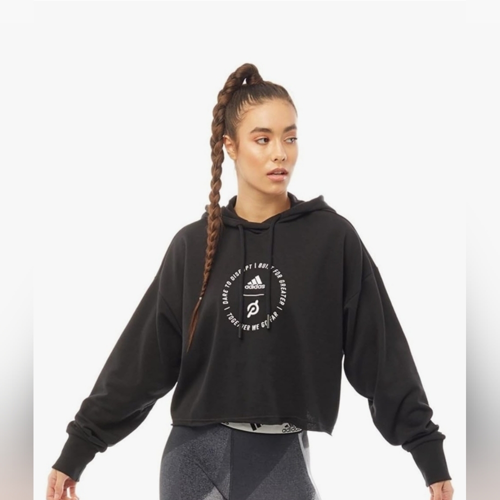 Adidas Women's Peloton Crop Hoodie Sweatshirt. Size M
